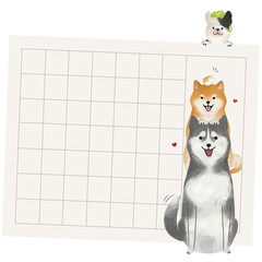 Poster - Paper note png with cute hand-drawn dogs on transparent background