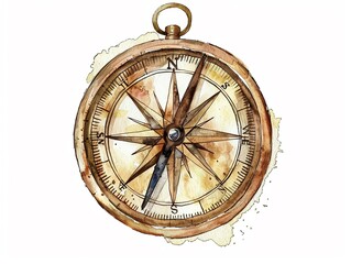 compass clipart pointing north,clipart, watercolor illustration, perfect for nursery art the style i