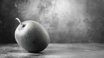 Sticker - A single kiwi fruit sits on a grey textured surface.