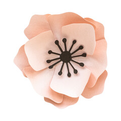 Sticker - Pink poppy paper craft transparent png