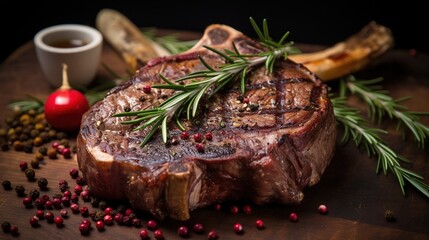 Wall Mural - lamb chops with rosemary