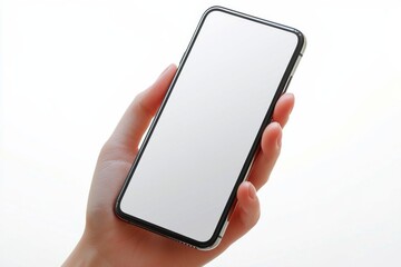 Blank Smartphone Mockup on Hand created with Generative AI