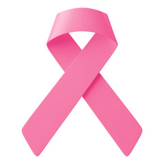 Poster - 3D pink ribbon png clipart, breast cancer awareness on transparent background