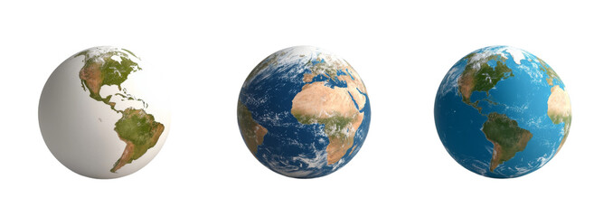 planet earth globe isolated on transparent background