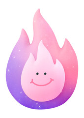 Poster - Smiling flame png sticker, 3D emoticon illustration, transparent background