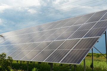 Photovoltaic solar panels. Alternative energy concept