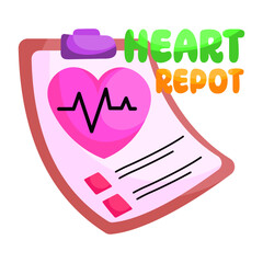 Wall Mural - Trendy vector design of heart report

