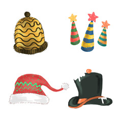 Sticker - Cute Christmas elements illustration set