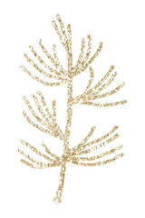 Wall Mural - Glittery pine branch element transparent png