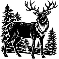 deer black vector design silhouette tattoo 