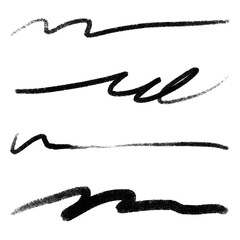 Poster - Png ink brush stroke element set in black