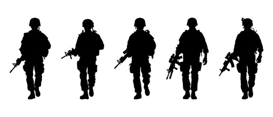 Male soldier silhouette black filled vector Illustration icon