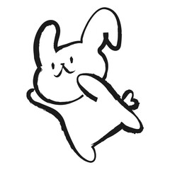 Wall Mural - Bunny png sticker, cute doodle on transparent background