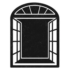 Wall Mural - Black window png sticker, architecture, transparent background