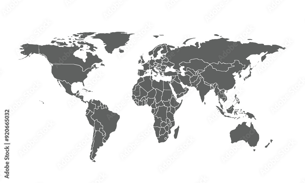 World map isolated on white background. for website layouts, background ...