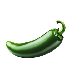 Wall Mural - PNG Fresh green jalapeño on a white background