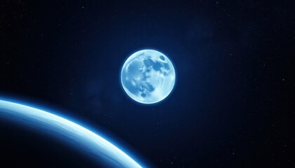 Blue Moon and Earth from Space.