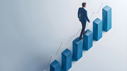 business person with graph going up growth success