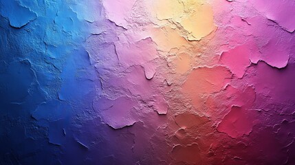 Canvas Print - A colorful wall with a blue, pink, and yellow background