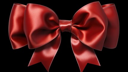 Wall Mural - red bow isolated on black