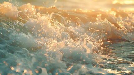Wall Mural - The ocean is calm and the waves are small. The water is a deep blue color.