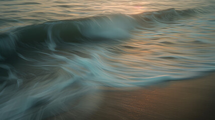 Wall Mural - The ocean is calm and the waves are small. The water is a deep blue color.