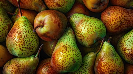 Wall Mural - Vibrant And Fresh Pears Close-Up