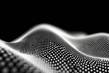 Wall Mural - abstract 3d wave pattern with flowing dots and particles in halftone design