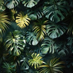 Wall Mural - Vibrant Tropical Jungle Leaves Green Nature