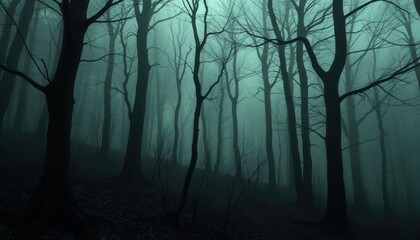 Canvas Print - Mysterious Forest Fog.