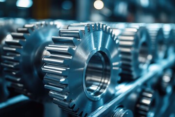 Aufkleber - Close-up view of complex gear system working together