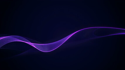 Wall Mural - high speed technology dynamic digital curve purple ribbon coming from left bottom reaching out to ri