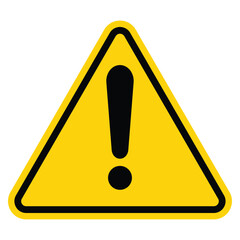 hazard warning attention sign with exclamation mark symbol in a yellow triangle. danger, vector illu