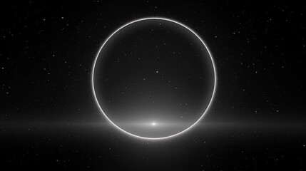Wall Mural - A captivating circular formation appears in deep space, surrounded by countless stars and a subtle glow, evoking a sense of mystery and wonder, copy space frame, cosmic style