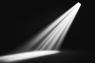 Close up of light beam isolated on black background with generative ai