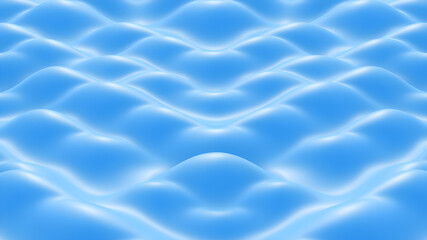 three dimensional render of blue wavy pattern. generative ai