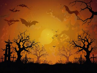 Wall Mural - halloween night background