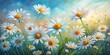 © Triple P - Oil painting of beautiful daisy flowers , art, painting, oil, daisy, flowers, vibrant, colorful, botanical, nature, flora