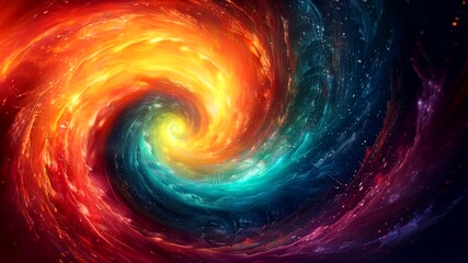 Wall Mural - colorful vortex energy with cosmic spiral waves, abstract futuristic digital background