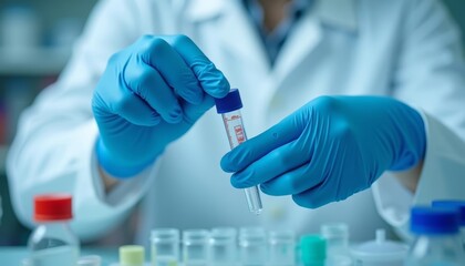  Precision in the lab  A scientist carefully measures a sample