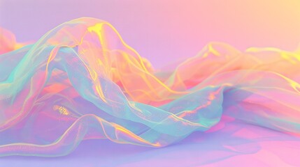    a pink, yellow, and blue wave on a pink and yellow background with a white border