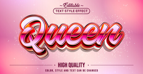 Leinwandbilder - Editable text style effect - Queen text style theme.