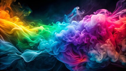 Wall Mural - Colorful gradient fluid background resembling smoke and silk , abstract, vibrant, colors, flowing, texture, silk, smooth, swirly