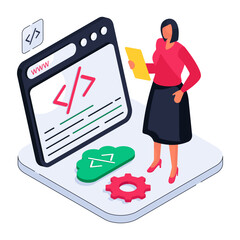 Wall Mural - unique design illustration of web coding