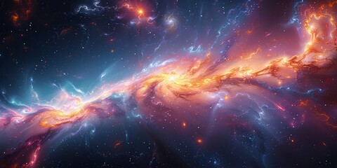 Wall Mural - Experience a breathtaking view of a cosmic spiral, showcasing vibrant colors and celestial beauty in detail