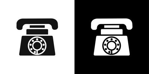 Wall Mural - old phone icon logo set vector