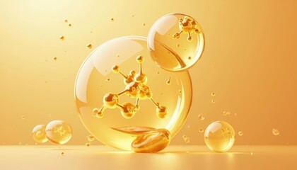 Poster -  Golden droplets in motion perfect for luxury or energy themes