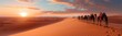 © kramynina - Camels desert background , Animal background, Banner, Copy space, Travel concept