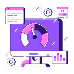 Wall Mural - modern design illustration of system speed optimization
