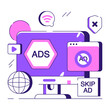 © Vectorslab - A flat design illustration of no ads